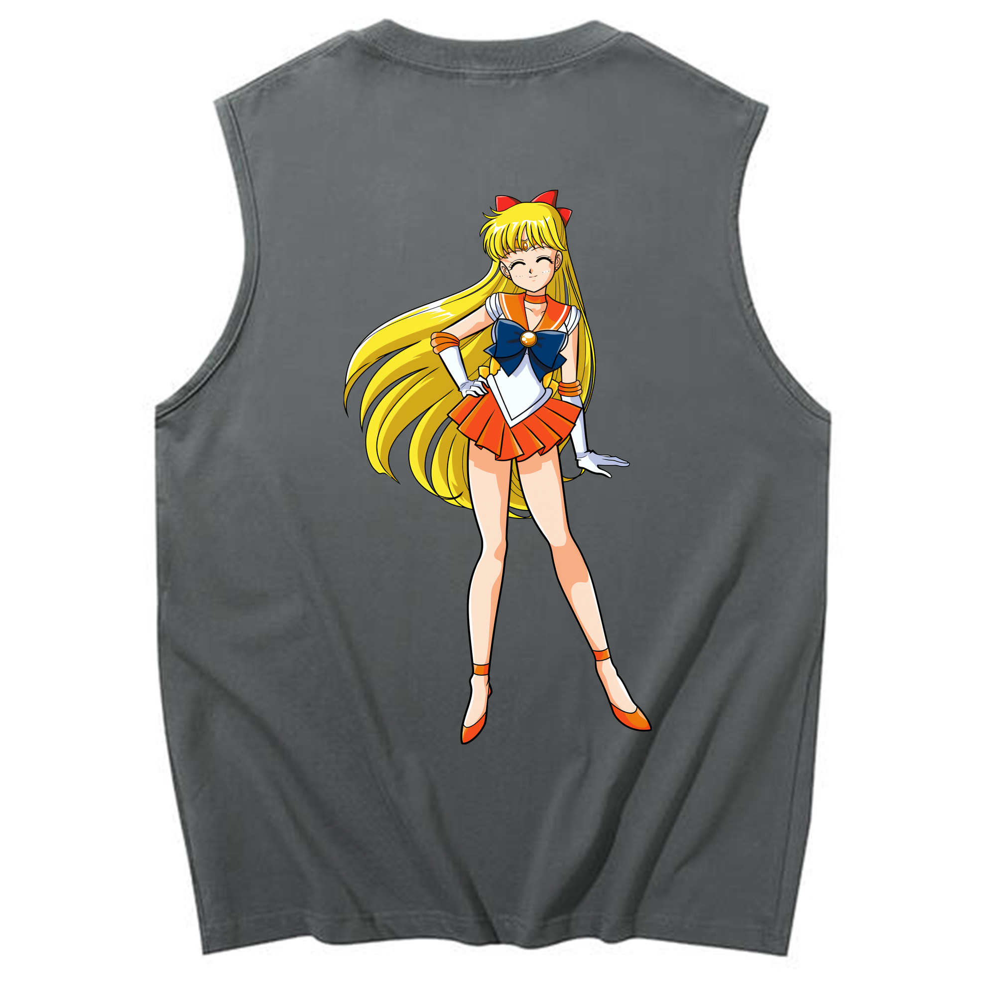 （画像用） 美少女戦士セーラームーン 愛野 美奈子 あいの みなこ Sailor Moon Aino Minako コットン100％タンクトップ（背面プリント）